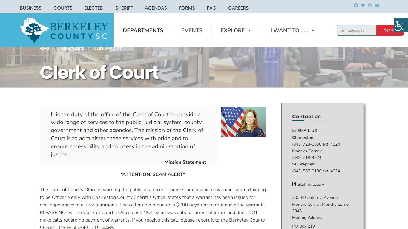 Clerk of Court – Berkeley County Website - S C