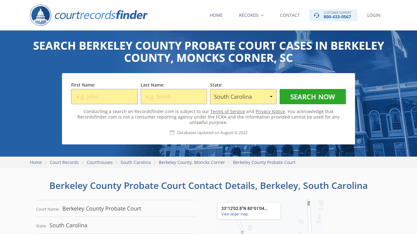 Berkeley County Probate Court Case Search - RecordsFinder